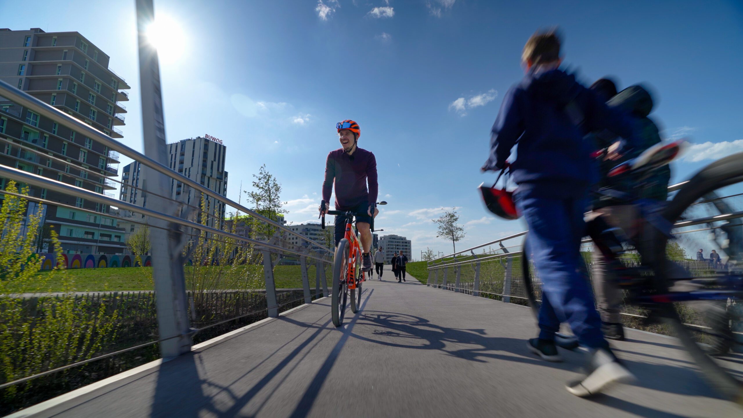 Ein Radfahrer: Ausschnitt aus dem Projekt „Mein liebster Schleichweg“ für die Mobilitätsagentur der Stadt Wien